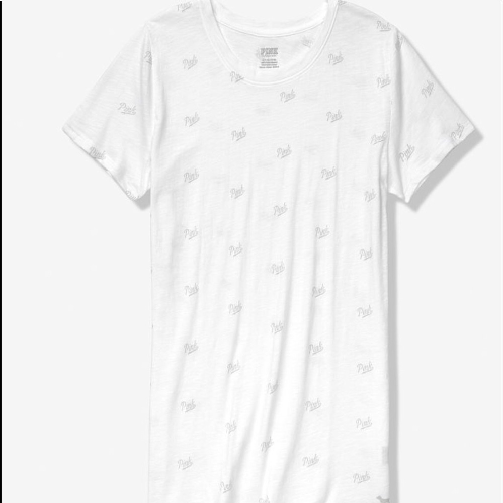 White PINK Victoria’s Secret crew neck tee